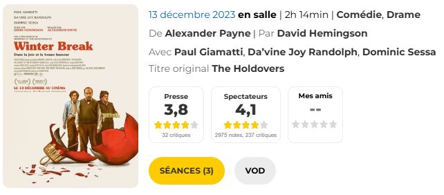 Allo ciné The holdovers